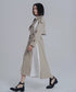 Splicing Pleated Trench Coat